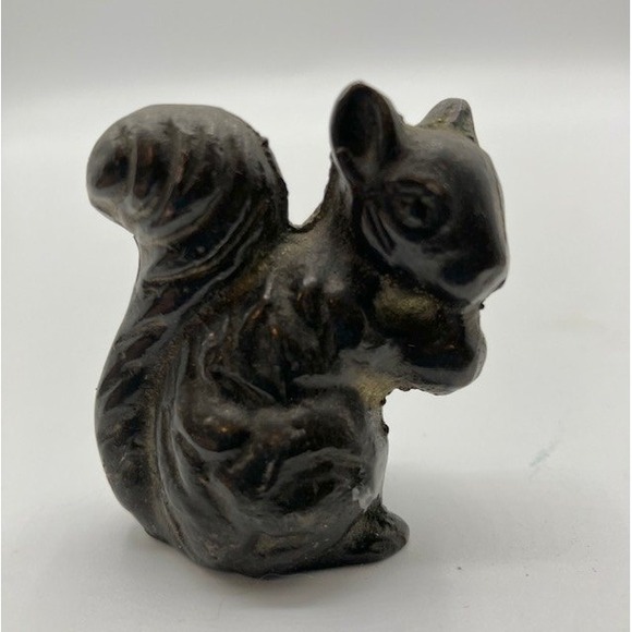 Solid Brass Miniature Squirrel Antique Bronze Finish Taiwan Republic of China - Picture 1 of 2